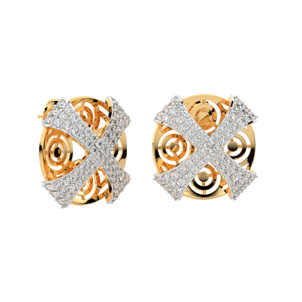 Jack Round Diamond Stud Earrings